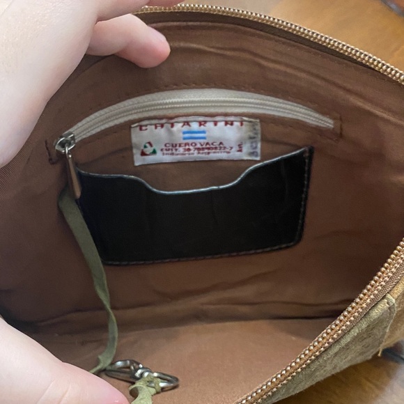 Patchwork Suede Leather Bag in Tan and Brown - Picture 2 of 9